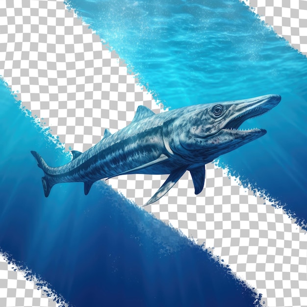 PSD przezroczyste tło 3d renderowanie prehistorycznej ryby o nazwie liopleurodon