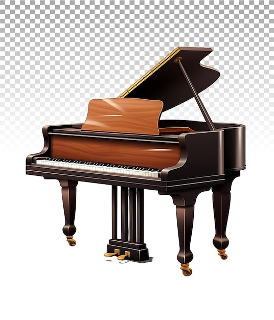 PSD przezroczyste tło do fortepianu zapewniające maksymalną elastyczność projektowania