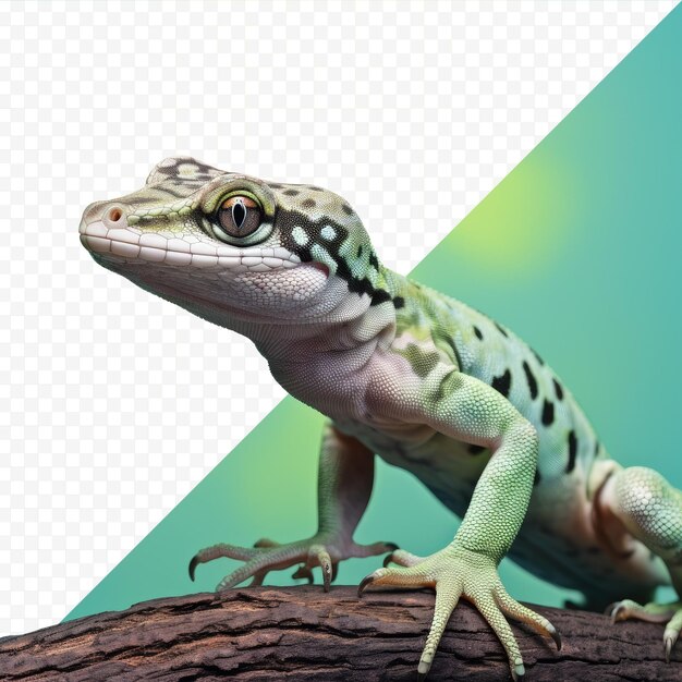 PSD przezroczyste tło gekon z lasu tropikalnego cyrtodactylus oldhami