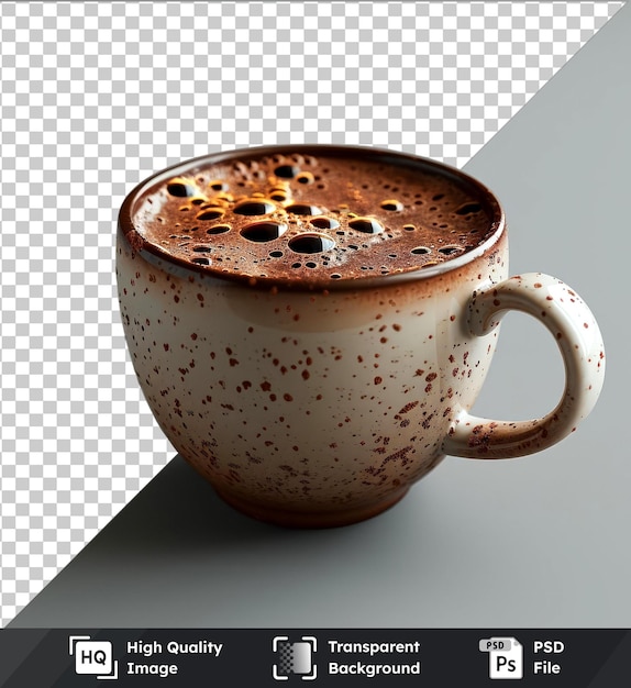 PSD przezroczyste tło psd gorąca czekolada w filiżance do kawy
