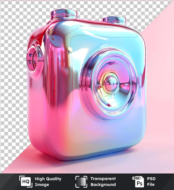 PSD przezroczyste tło psd logo instagrama w renderowaniu 3d kamery