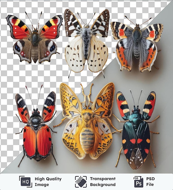 PSD przezroczyste tło psd realistyczna kolekcja owadów entomologist_s