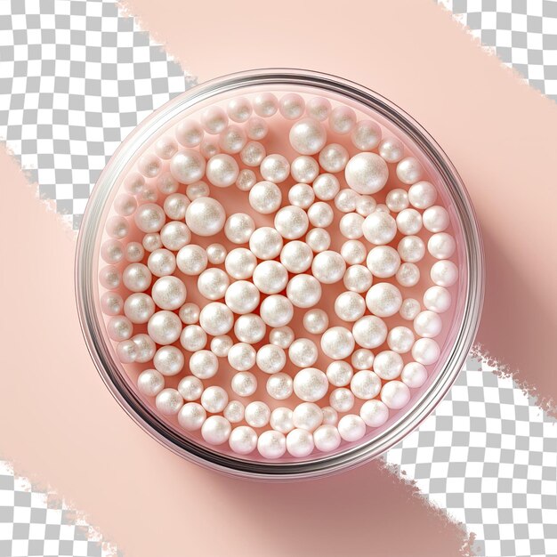 PSD przezroczyste tło z izolowanymi perłami proszku ballpowder