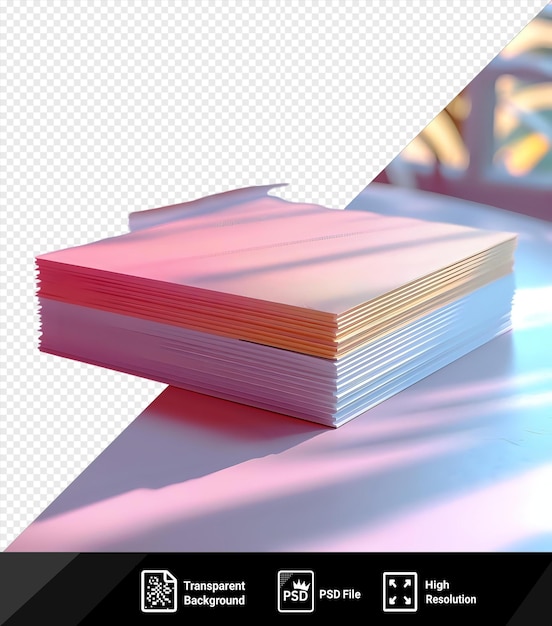 PSD przezroczyste tło z odizolowanymi dwoma stosami makiety wizytówek na stole png