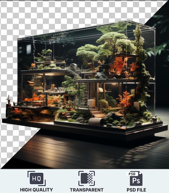 PSD przezroczyste zdjęcie psd niestandardowy zestaw projektowania akwarium domowego