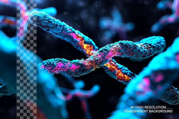 Przezroczysty 3d Chromosom X Klucz Do Badań Genetycznych W Medycynie Na Przezroczystym Tle
