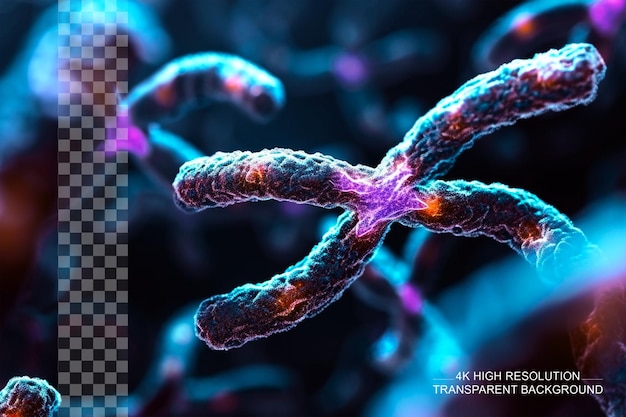 PSD przezroczysty 3d chromosom x klucz do badań genetycznych w medycynie na przezroczystym tle