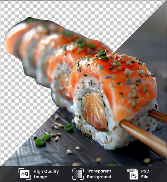 Przezroczysty Makiety Obiektu Z Rolką Sushi W Pałeczkach