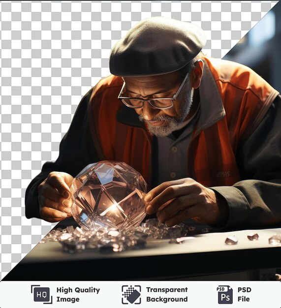 PSD przezroczysty obraz psd 3d biżutera badającego kamień szlachetny