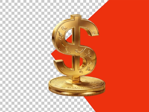 Przezroczysty Png Dostępny Izolowany Złoty Znak Dolara Na Przezroczystym Tle