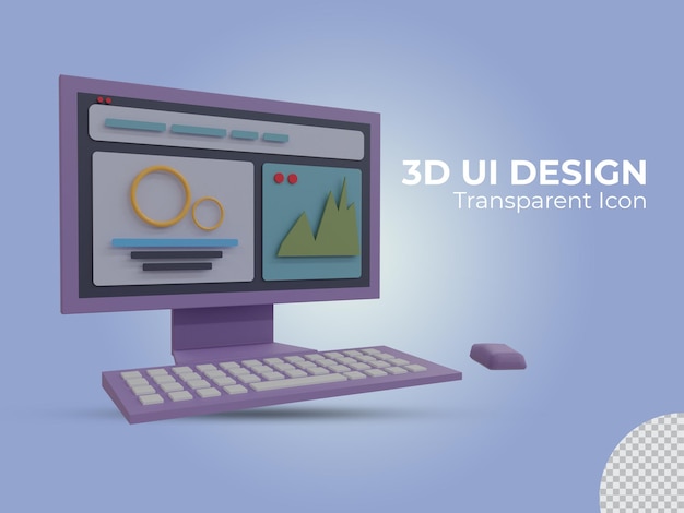 Przezroczysty projekt ikony interfejsu użytkownika renderowanego 3D