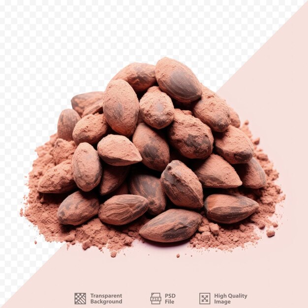 PSD przezroczysty tło migdały kakaowe