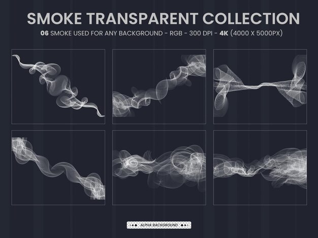 PSD przezroczysty zestaw białego dymu