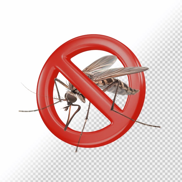 PSD przezroczysty znak zatrzymania komarów dengue bakcground
