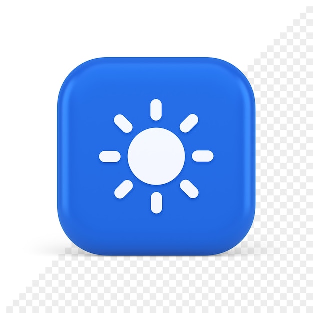 Przycisk Jasności światło Słoneczne Ciepły Zimny Kontrast Cyfrowy Interfejs 3d Realistyczna Ikona