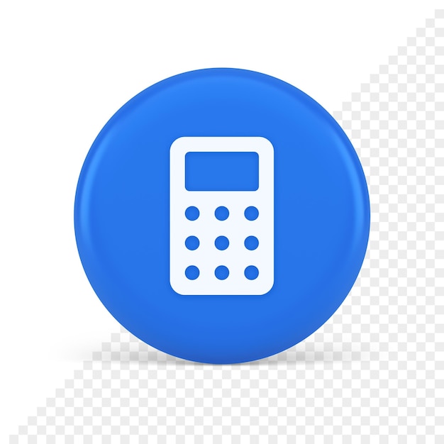 Przycisk kalkulatora liczba matematyczna liczenia aplikacji sieci web projekt 3d realistyczna ikona