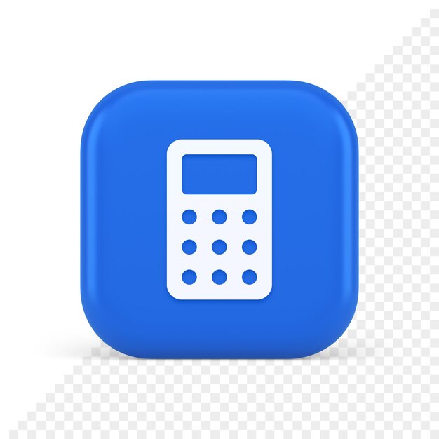 Przycisk kalkulatora liczba matematyczna liczenia aplikacji sieci web projekt 3d realistyczna ikona