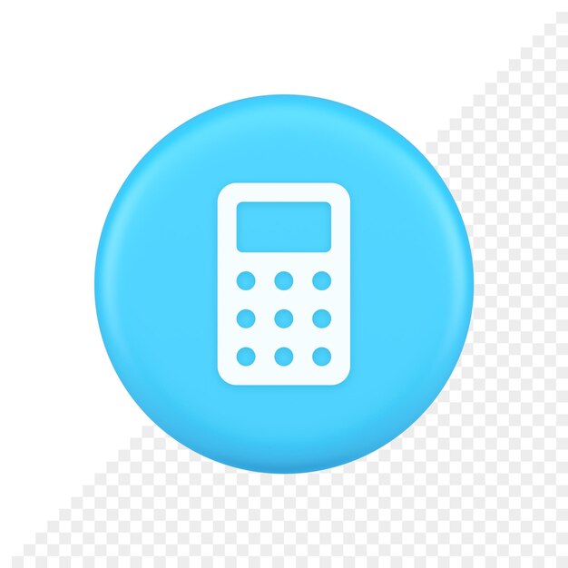 Przycisk kalkulatora liczba matematyczna liczenia aplikacji sieci web projekt 3d realistyczna ikona