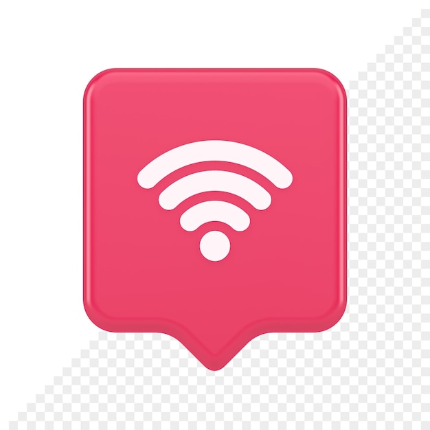 PSD przycisk połączenia internetowego wi-fi szybka bezprzewodowa cyberprzestrzeń cyfrowa sieć 3d ikona bańki mowy