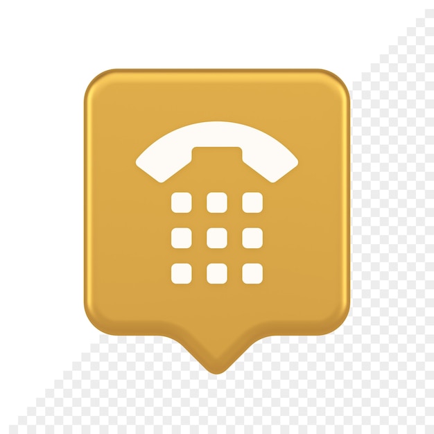 PSD przycisk połączenia telefonicznego aplikacja słuchawka kontakt mobilny komunikacja 3d realistyczna ikona bańki mowy
