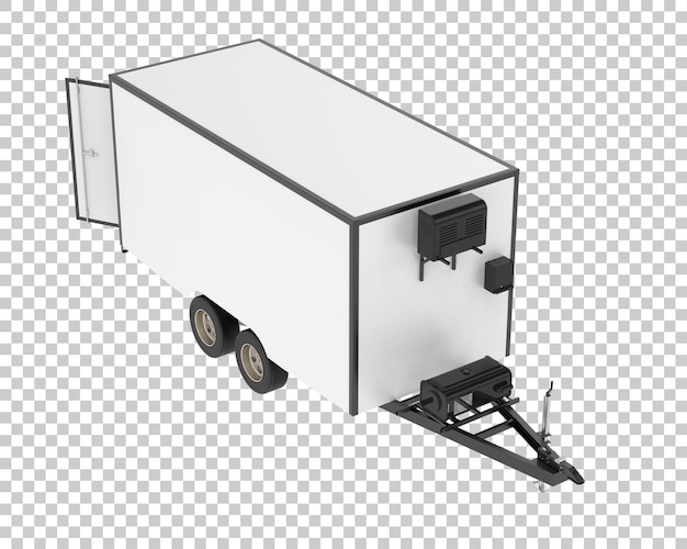 PSD przyczepa chłodnia na przezroczystym tle ilustracja renderowania 3d