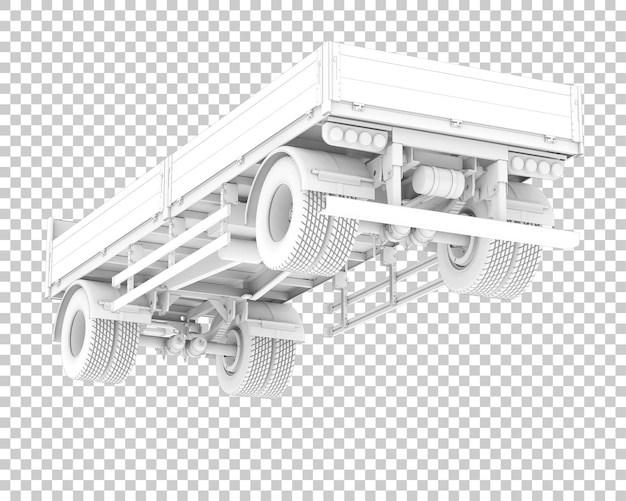 PSD przyczepa odizolowana na przezroczystym tle ilustracja renderowania 3d