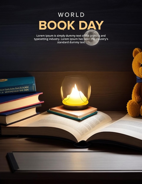 PSD przygody czytania światowy dzień książki baner psd