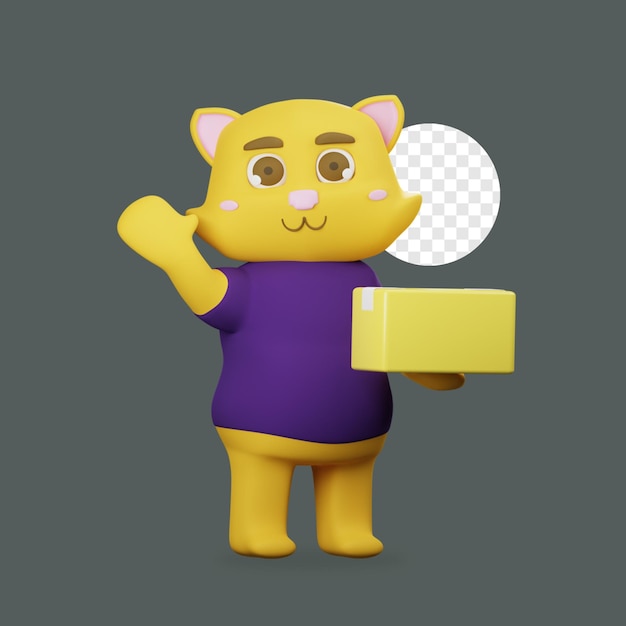 Przynieś pakiet 3D Render Cute Cat Character