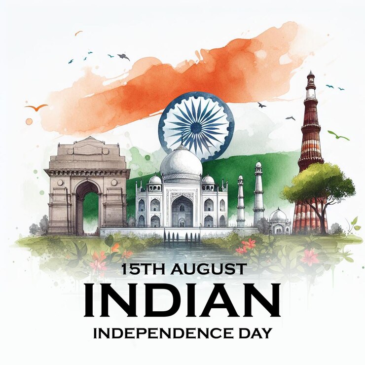 PSD psd 15th august happy independence day of india social media poster and banner with indian flag