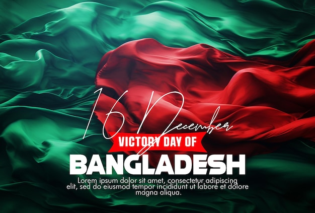 PSD psd 16 december overwinningsdag van bangladesh sociale media banner post sjabloon met nationale vlag