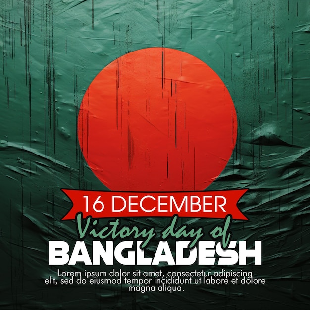 PSD psd 16 декабря день победы бангладеш социальные сети баннер пост шаблон с национальным флагом