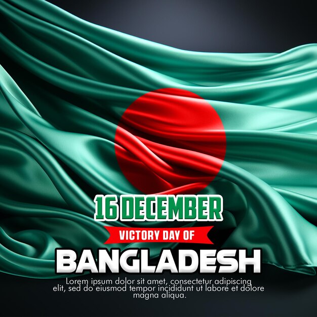 Psd 16 Grudnia Dzień Zwycięstwa Bangladeszu Social Media Banner Post Szablon Z Flagą Narodową