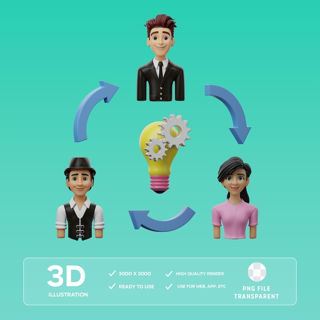psd 28lean startup 3d illustrator