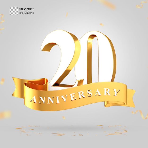 PSD 3D 10주년 기념 로고와 골든 스타일