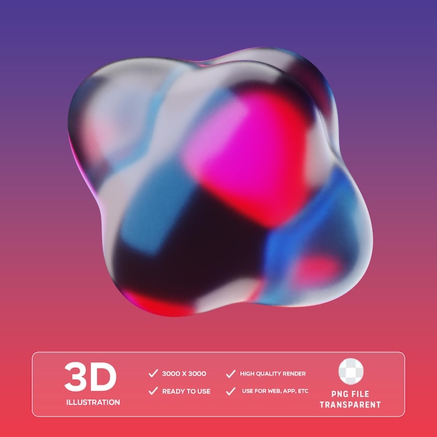 PSD 3D Abstract Liquid 3D Illustration