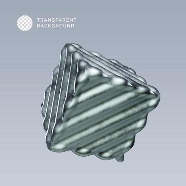 Psd 3d abstract metallic cube