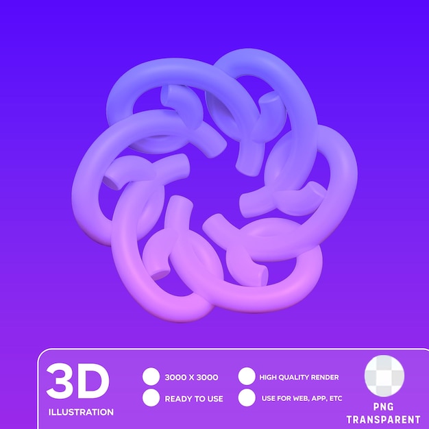 PSD psd 3d abstract shape 3d illustration