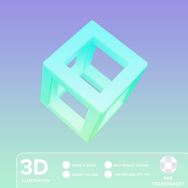 PSD psd 3d abstracte vorm 3d illustratie