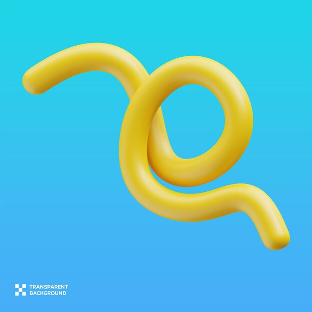 PSD 3D abstrakcyjna spiralna żółta ilustracja 3D