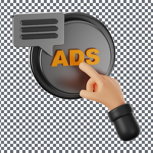 Икона рекламы psd 3d на изолированном и прозрачном фоне