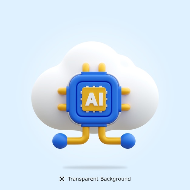 PSD 3D ai cloud icon