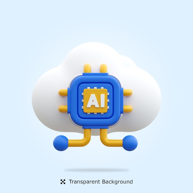 PSD psd 3d ai cloud icon