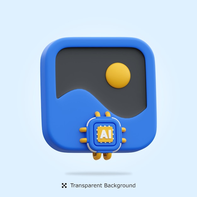 Psd 3d ai image icon