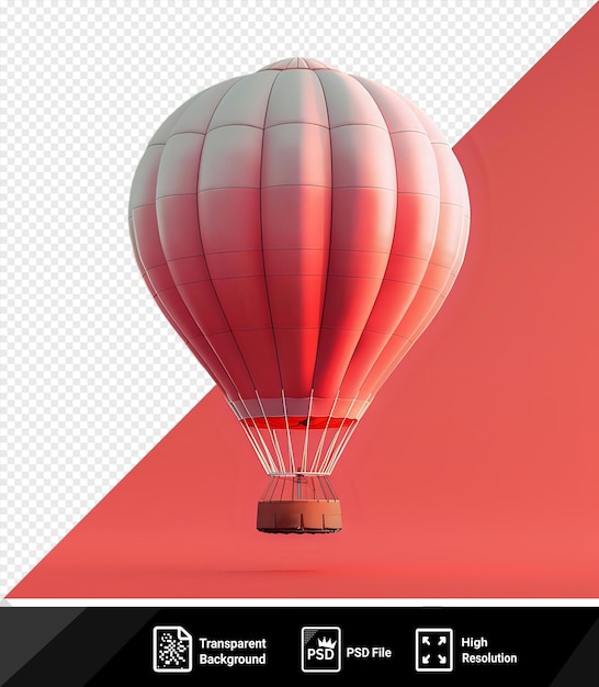 Psd 3d palloncino aereo in un cielo rosso