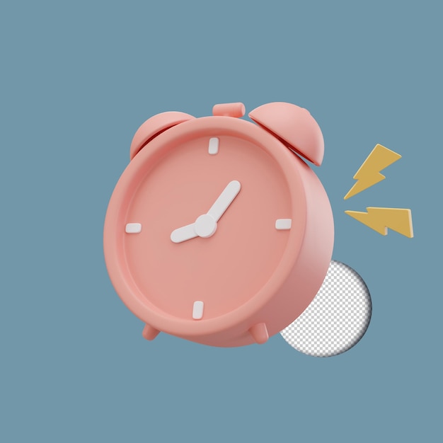 psd 3d 알람 시계 아이콘 격리 된 3d 렌더링 그림