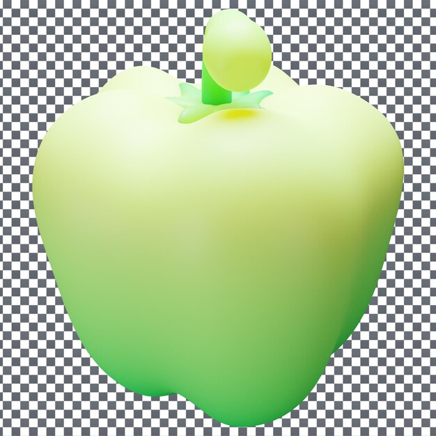 Psd 3d apple icoon op geïsoleerde en doorzichtige achtergrond