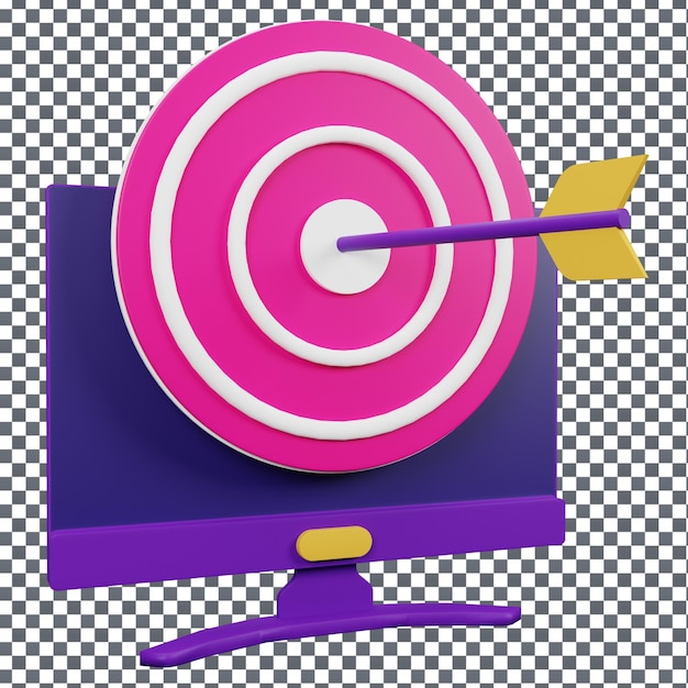 PSD psd 3d archery icon on isolated and transparent background