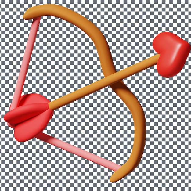 隔離された透明な背景のPSD 3D弓箭のアイコン