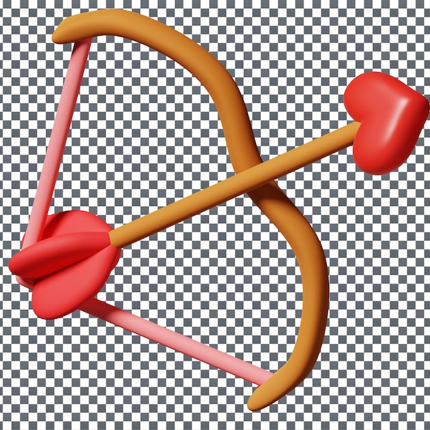 Psd 3d icona di tiro con l'arco su sfondo isolato e trasparente