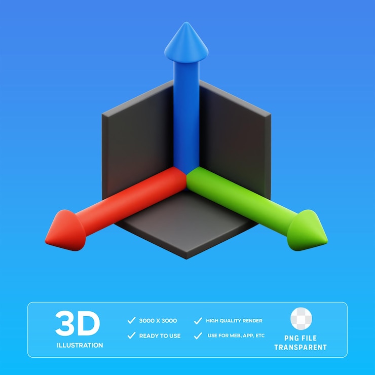PSD psd 3d axis 3d illustration